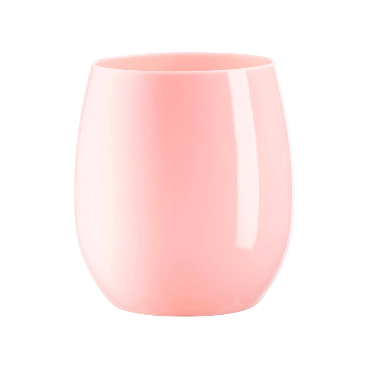 12 oz. Pink Elegant Stemless Plastic Wine Glasses - 16 pcs