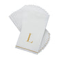 L Gold Monogram Paper Disposable Dinner Napkins | 14 Napkins