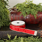 57R1220- Wired Velvet Ribbon-1inx10YD-Red/Gold Wire/Metalic