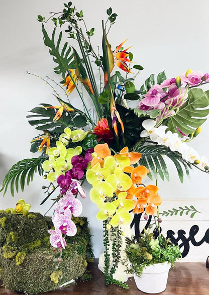 36" Real touch Large bloom Phalaenopsis Orchid-9 Flowers