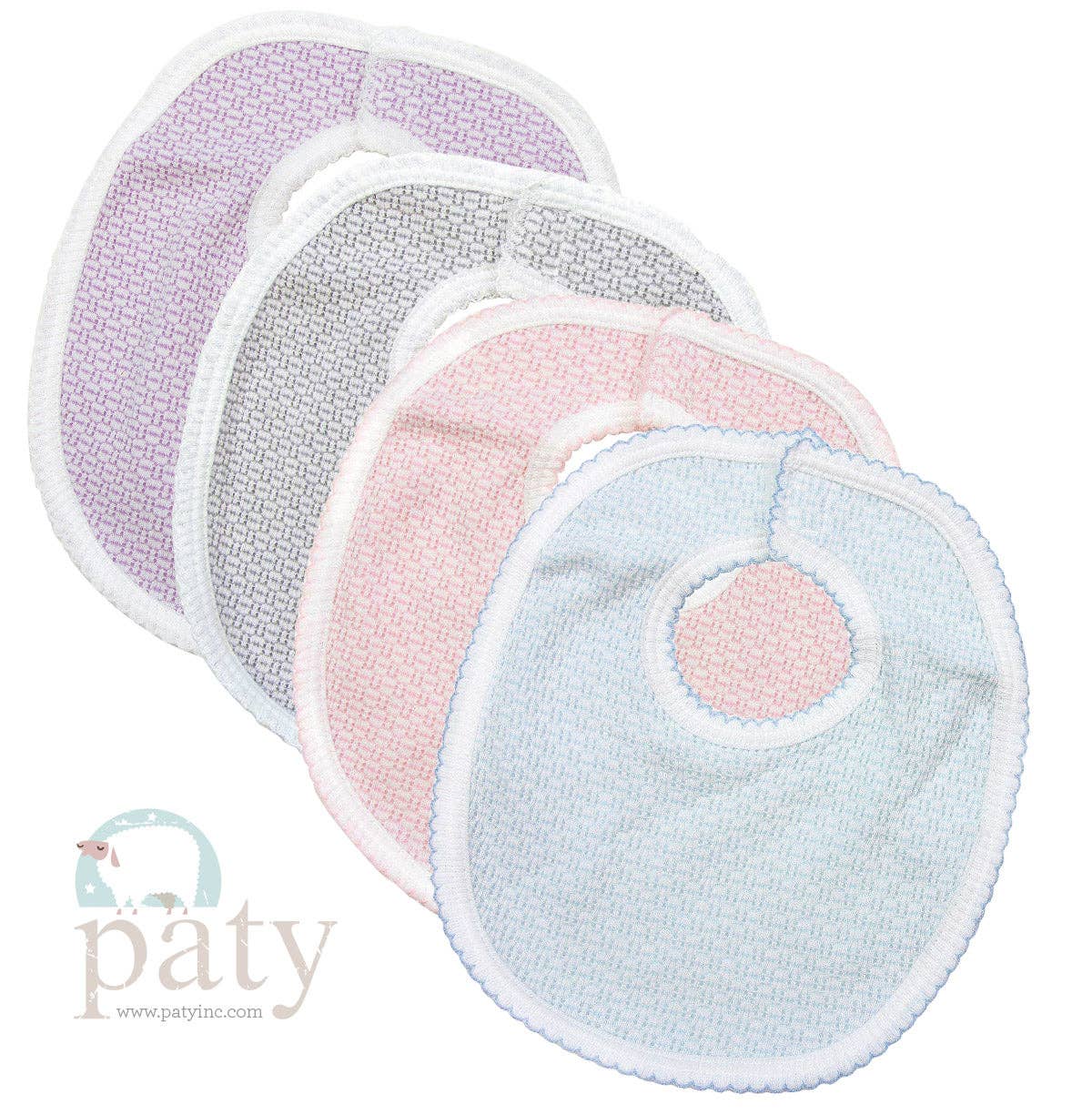 Paty Knit Solid Color Velcro Bib