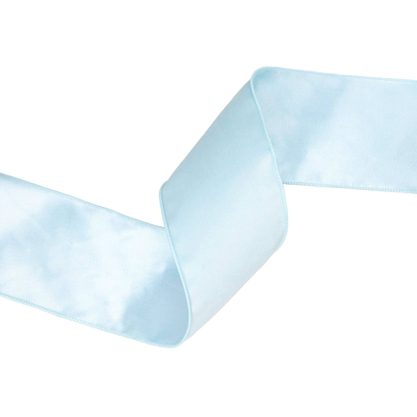 4" Reversible Classic Velvet Wired Ribbon | Baby Blue/Baby Blue | 10 Yard Roll