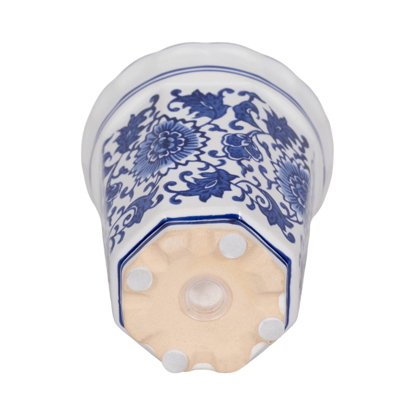 Candle - Blue/White Ceramic Fluted  Chinoiserie, 7 Oz