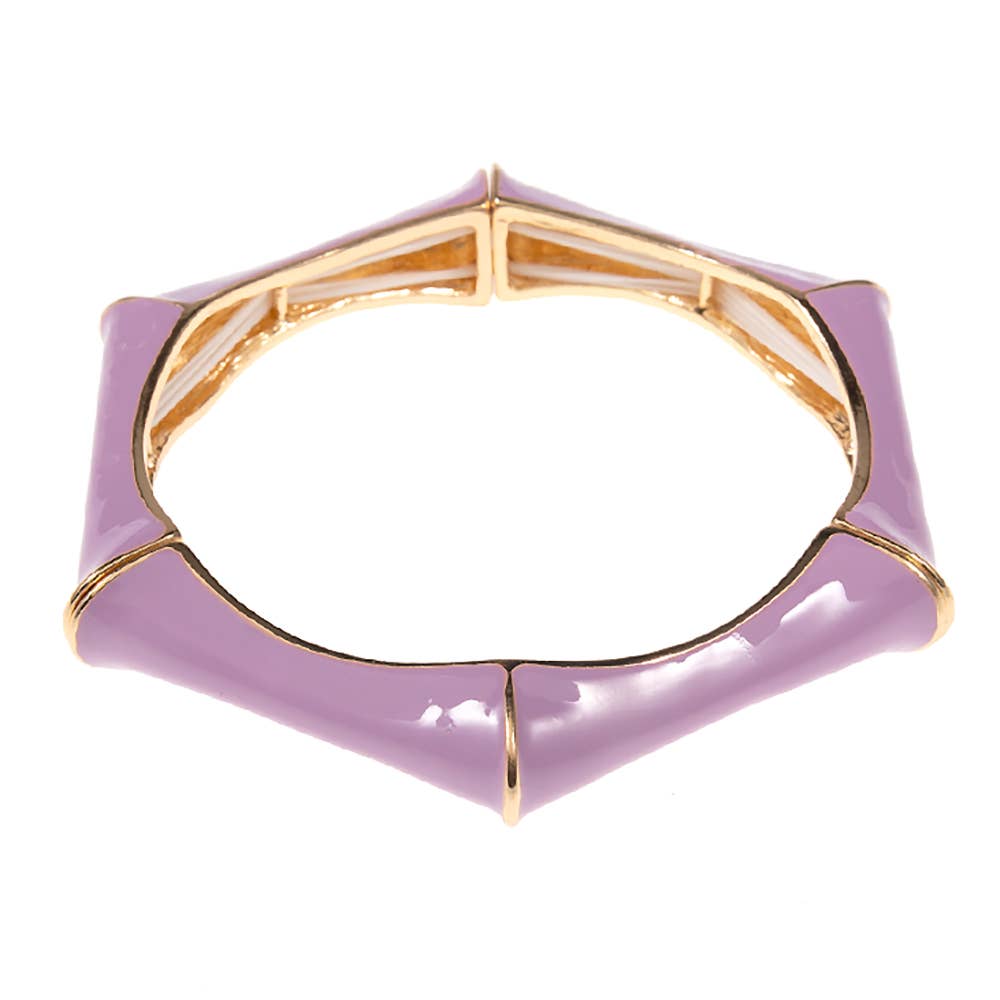 Enamel Hexagonal Stretch Bangle Bracelet