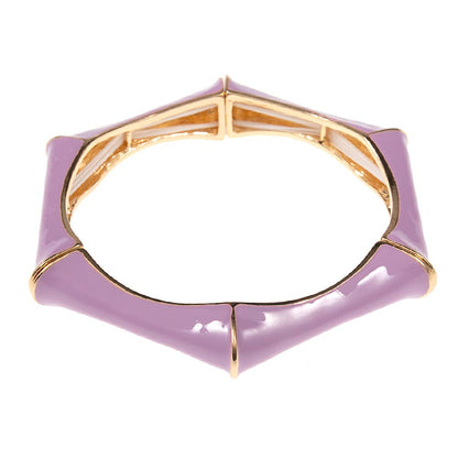 Enamel Hexagonal Stretch Bangle Bracelet