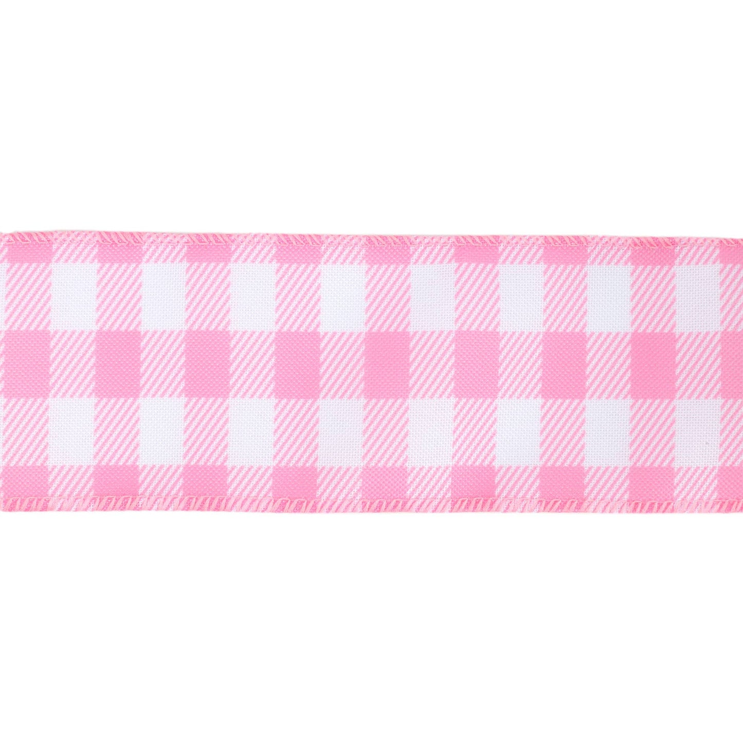 2 1/2" Wired Ribbon | White/Spring Gingham | 10 Yard Roll |
