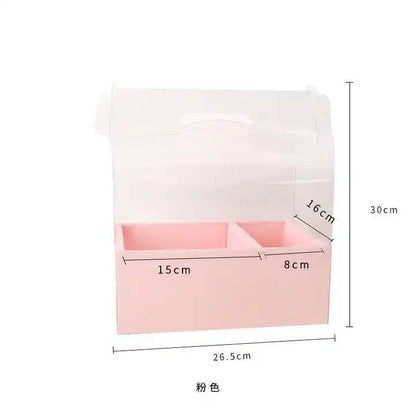 Transparent Flower Gift Box with Handle