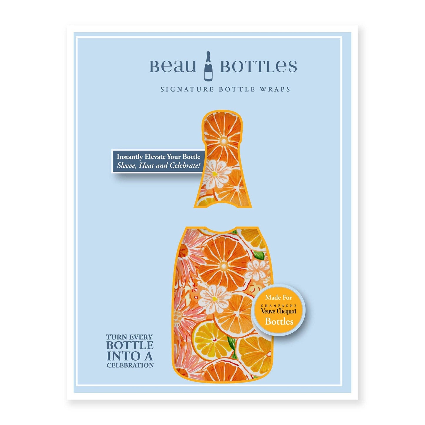 Beau Bottles Preppy Watercolor Oranges - Champagne Collection
