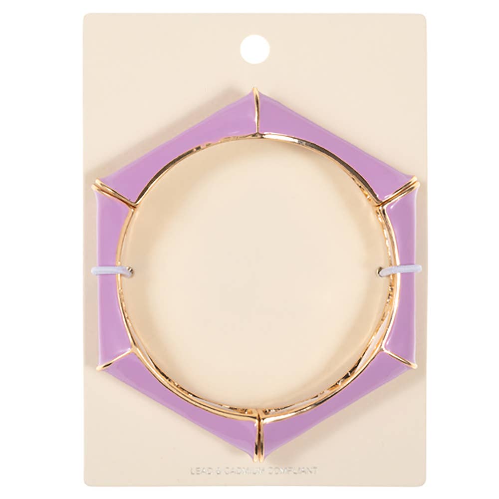 Enamel Hexagonal Stretch Bangle Bracelet