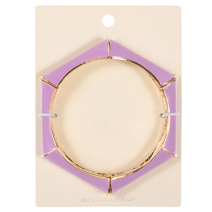 Enamel Hexagonal Stretch Bangle Bracelet