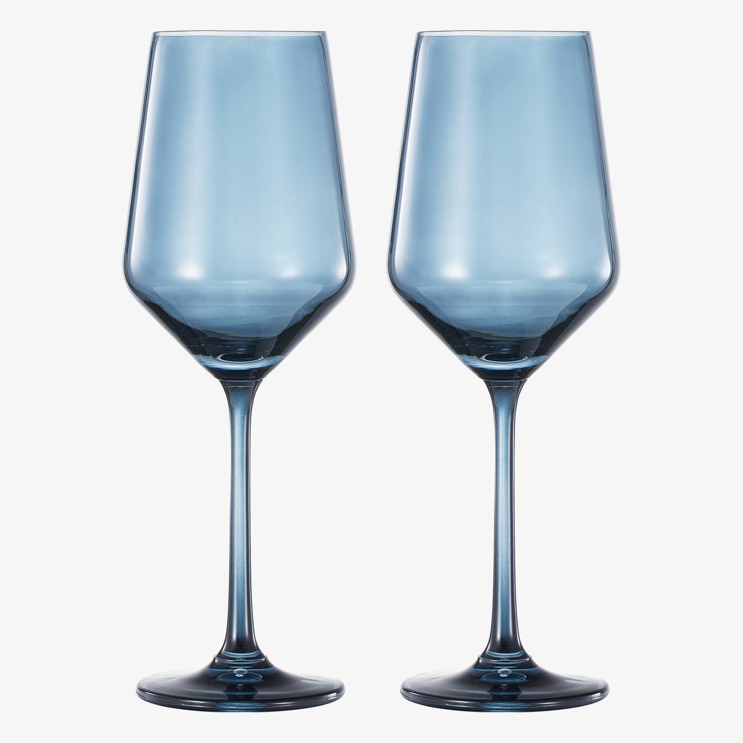 Colored Crystal Wine Glass | Set of 2 (Cloudy Blue)