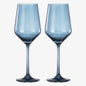 Colored Crystal Wine Glass | Set of 2 (Cloudy Blue)