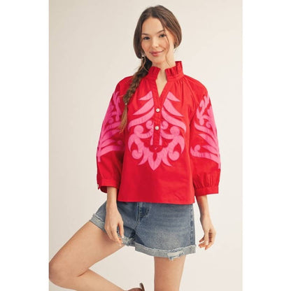 Baroque applique detail top