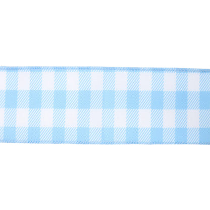 2 1/2" Wired Ribbon | White/Spring Gingham | 10 Yard Roll |