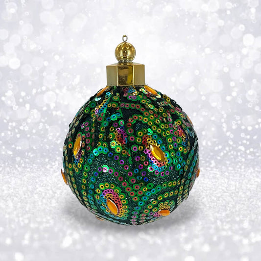Sequin Peacock Orn