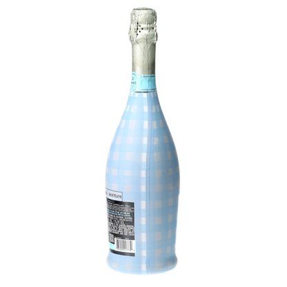 Powder Blue Picnic Gingham Prosecco Bottle Wrap