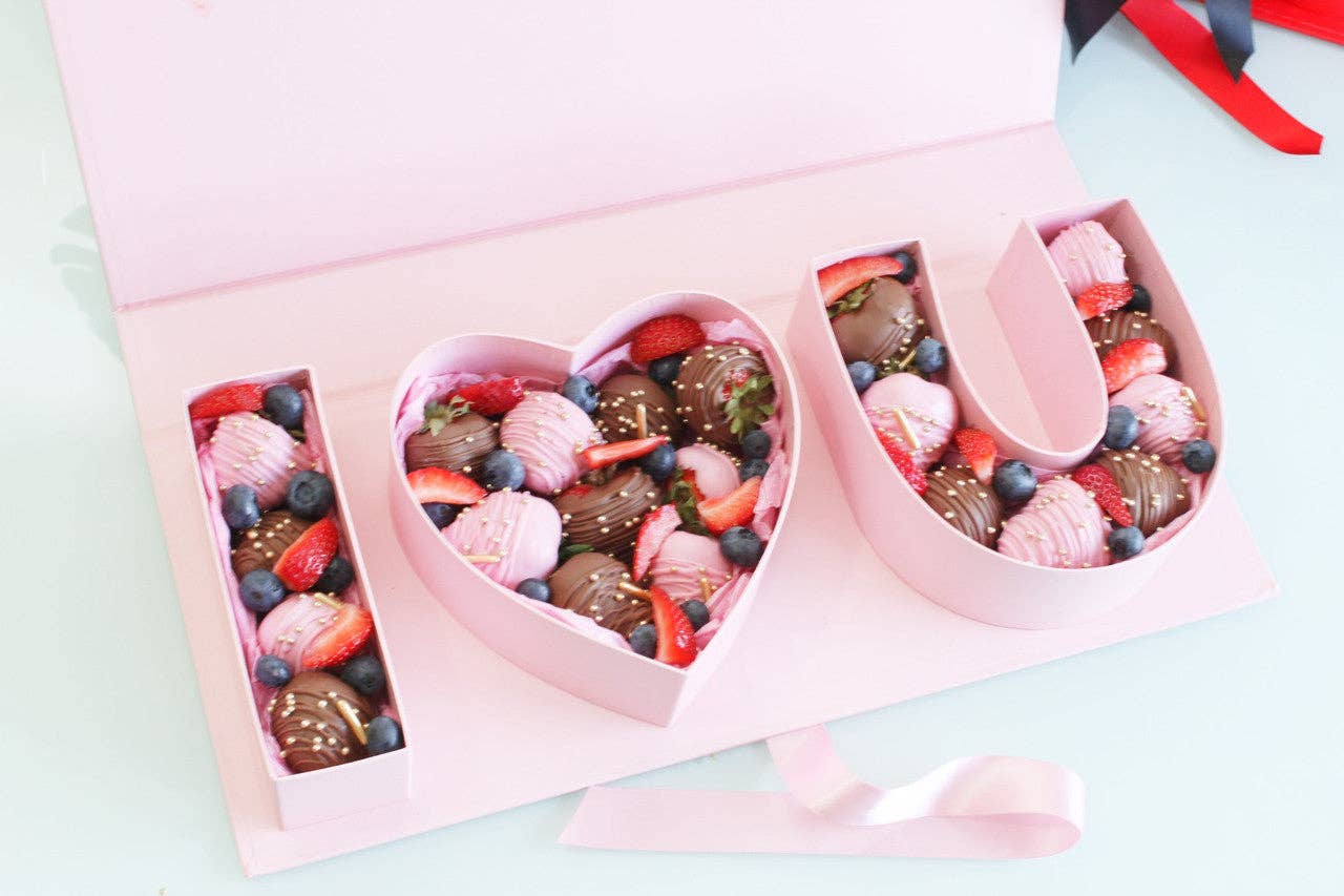 I Love You Fillable Letters Box with Ribbon
