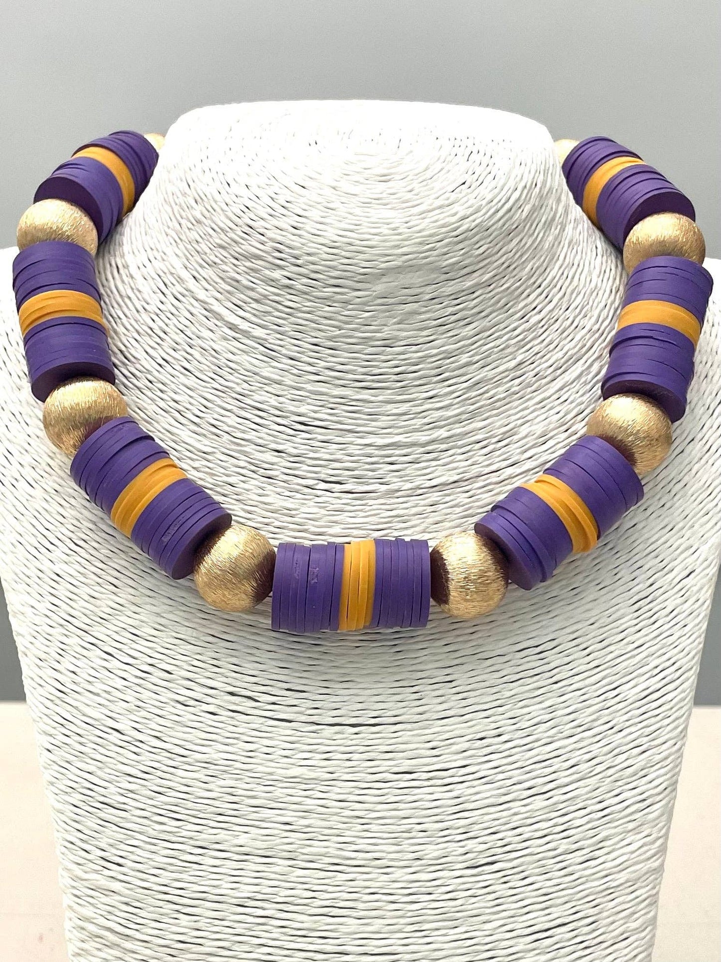 GAME DAY - School Spirit Necklace (purple/gold)