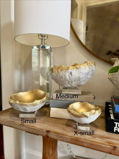 X-Small Bowl Gold/White