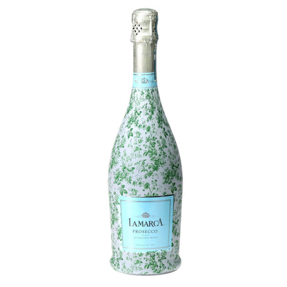 Grandmillennial Green Floral Prosecco Bottle Wrap