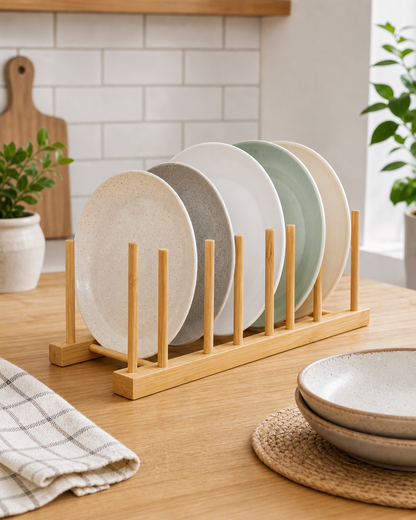 Bamboo Plate Stand