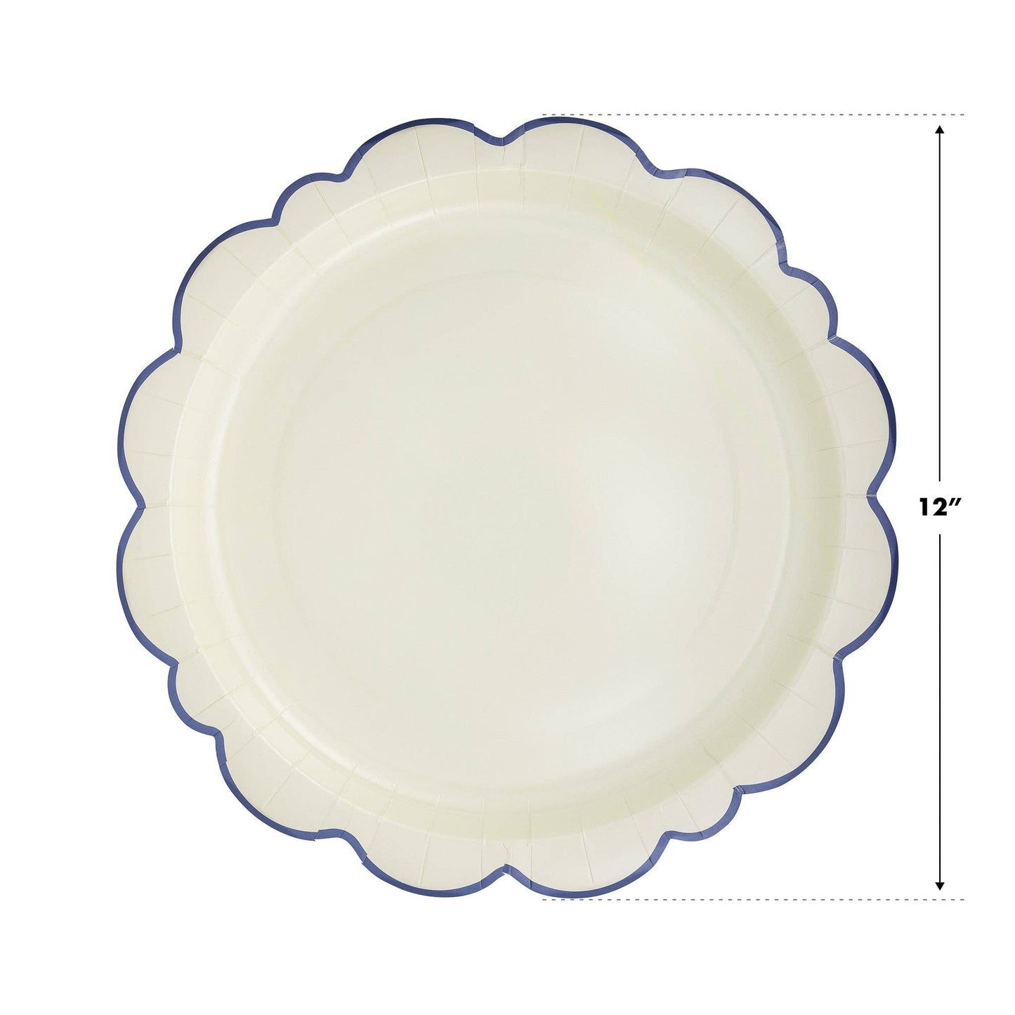 PEM1042 - Pembroke Cream with Blue Edge 12" Paper Plate