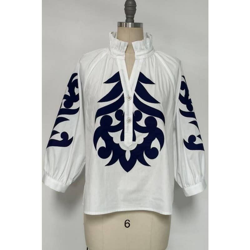 Baroque applique detail top