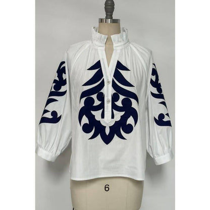 Baroque applique detail top