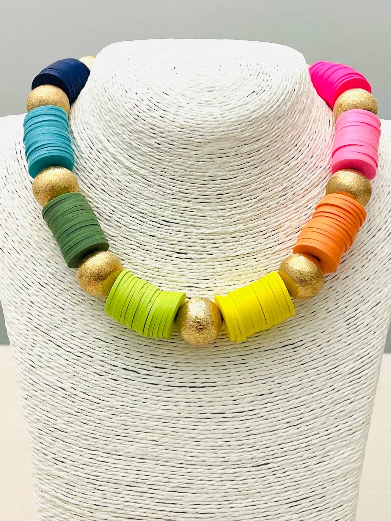 SPRING - Carousel Necklace (multi/gold) BNK880