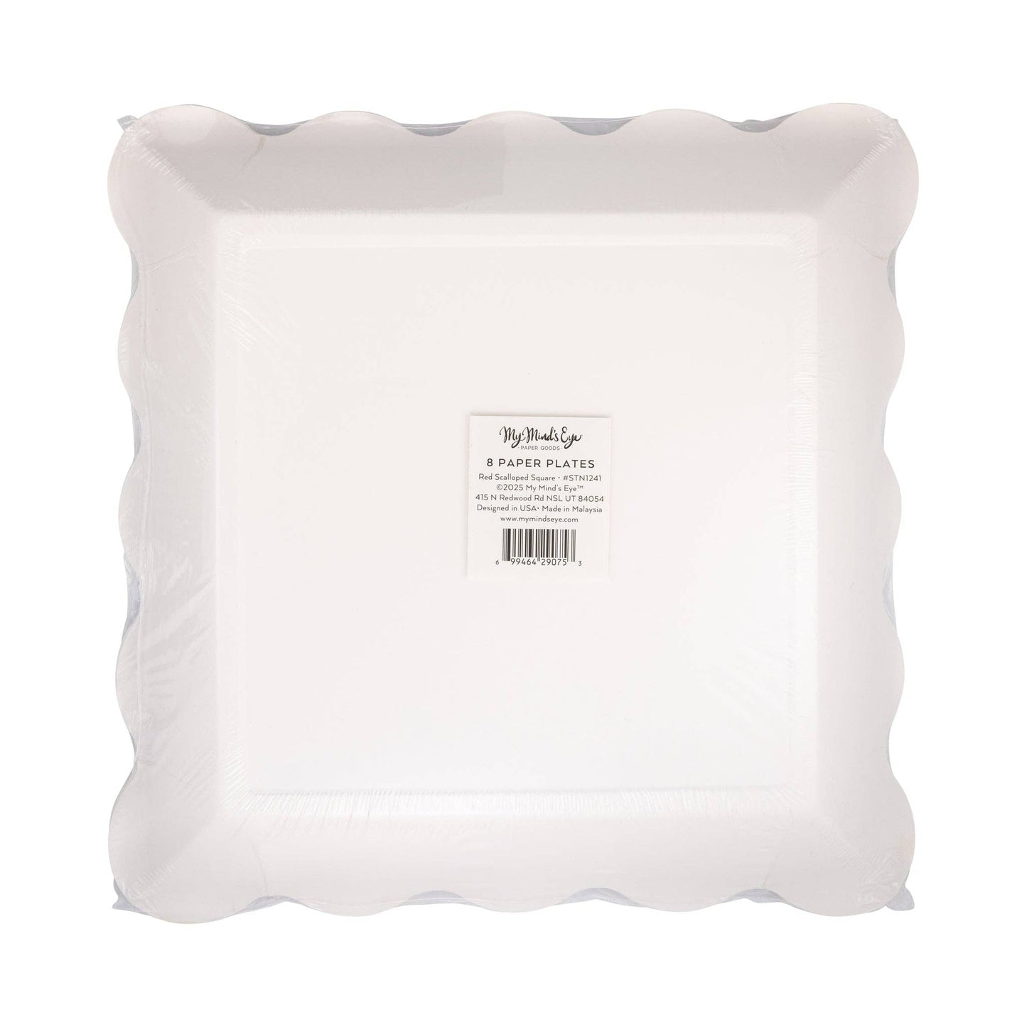 STN1241 - Red Scalloped Square Plate