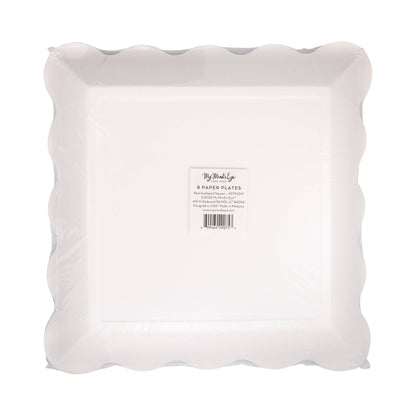 STN1241 - Red Scalloped Square Plate