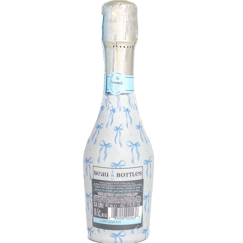 Beau Bottles Blue Bows - MINI Prosecco Collection - Six Pack