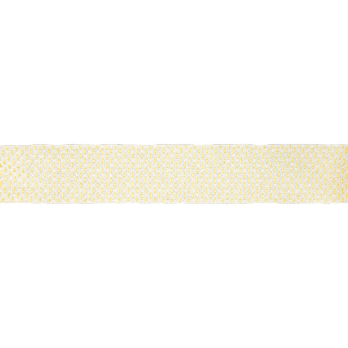 2 1/2" Wired Ribbon | Yellow/White Woven | 10 Yard Roll