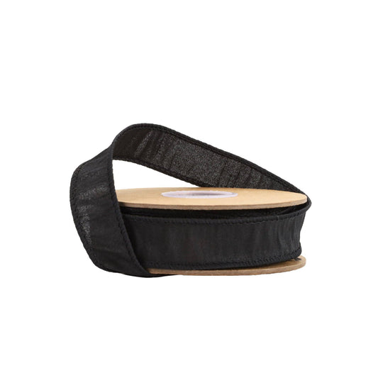 1" Black Dupioni Ribbon 9100W-030-25E