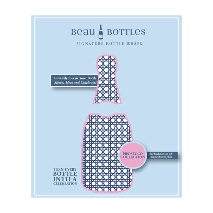 Beau Bottles Navy and White Cane - Prosecco Collection