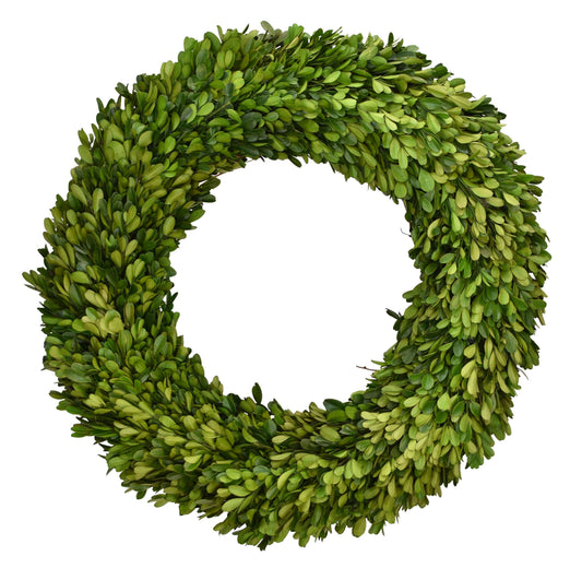 24” Round - Preserved Boxwood Country Manor Wreath