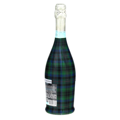 Blue & Green Christmas Tartan Prosecco Bottle Wrap