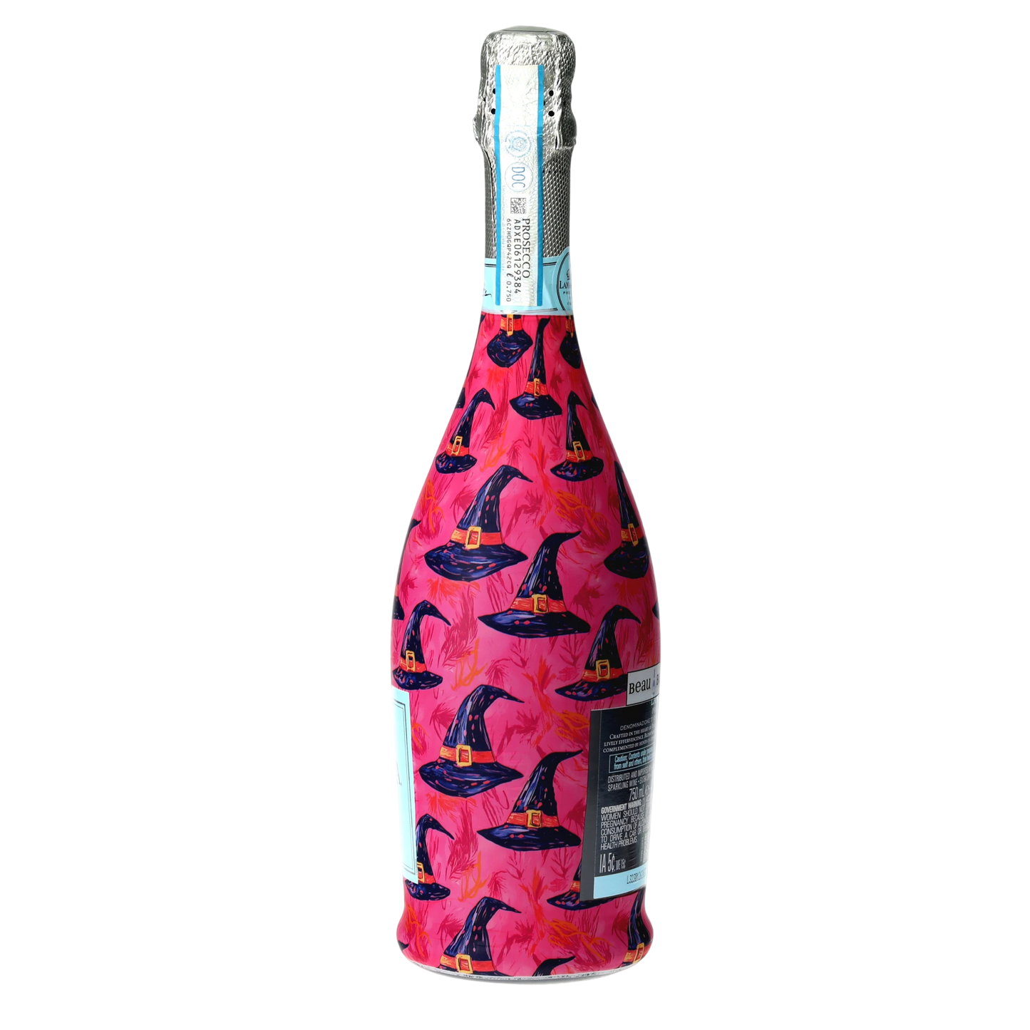 Preppy Halloween Witch Hats Prosecco Bottle Wrap
