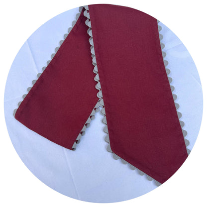 Custom Linen Sashes with Trim 
