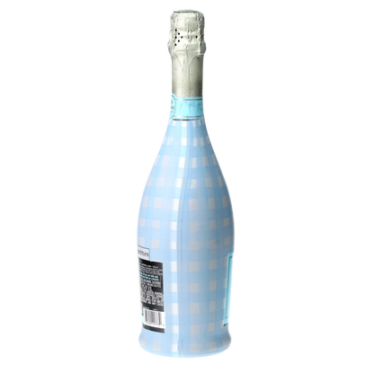 Powder Blue Picnic Gingham Prosecco Bottle Wrap