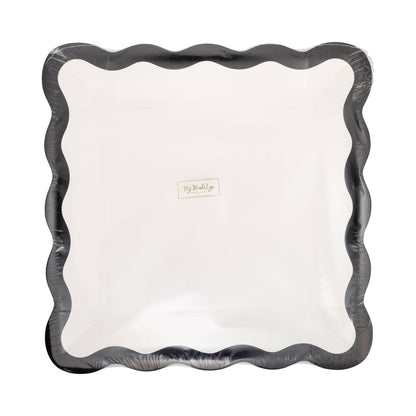 CLV1241 - Cream and Black Ric Rac Plate