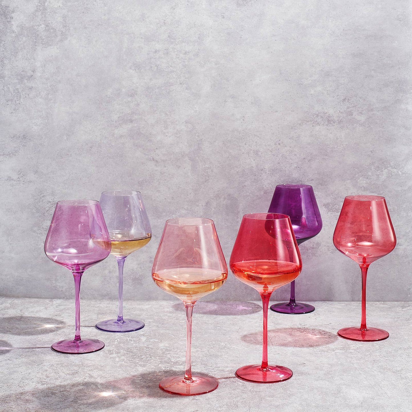 Love Wine Glass Set of 6 - Colored Love Glasses Valentines