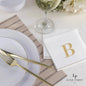 B Gold Monogram Cocktail Paper Napkins | 16 Napkins