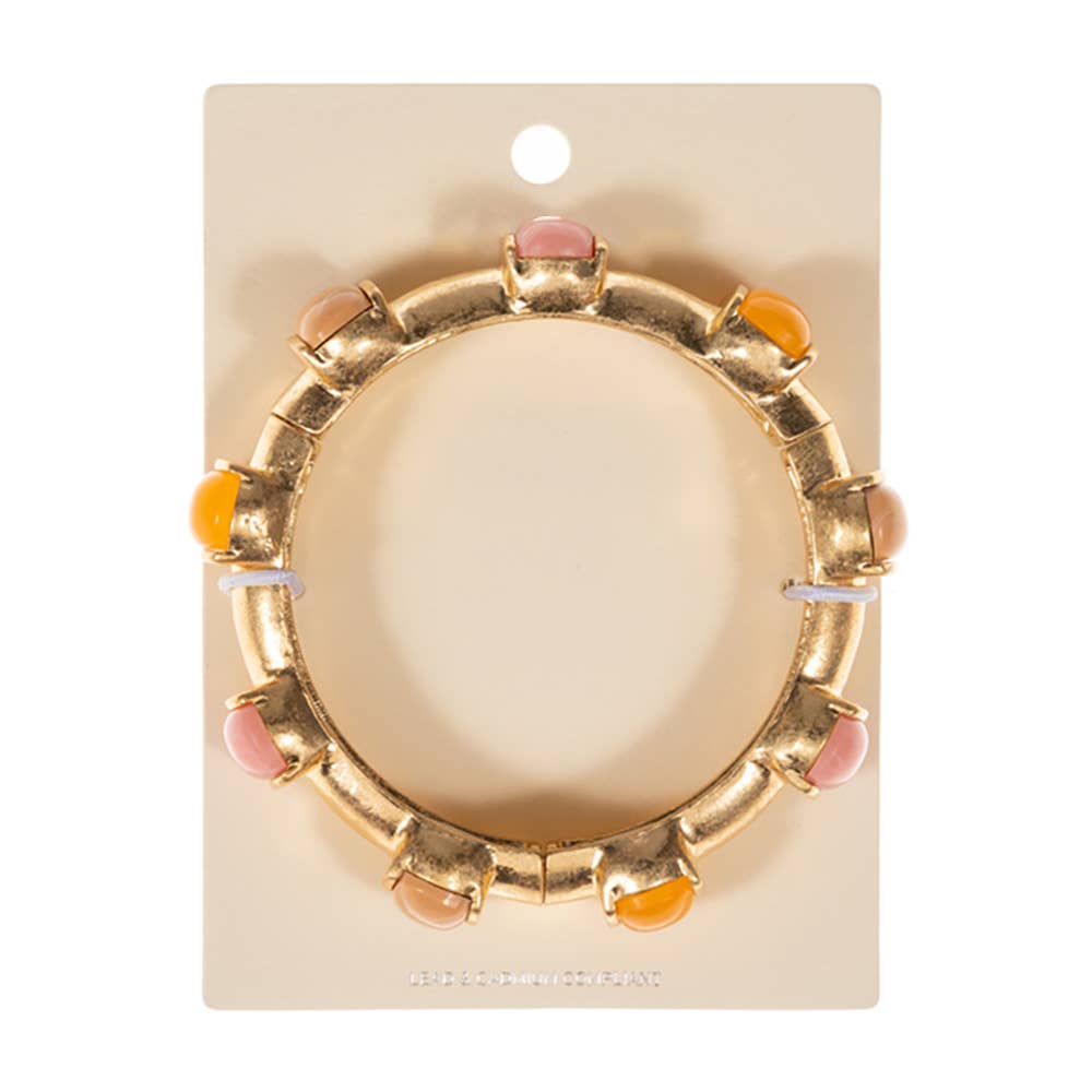 Bold Stone Pointed Stretch Bangle Bracelet