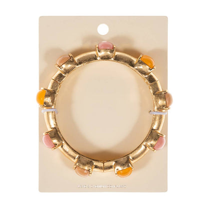 Bold Stone Pointed Stretch Bangle Bracelet