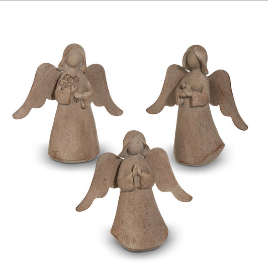 9" Concrete Look Angel