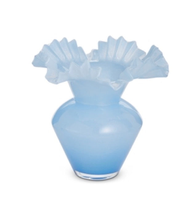 14.5” Blue Ruﬄe Vase