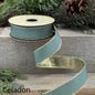 1" x 10yds Royal Taffeta Gold Back, Celadon