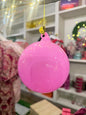 4" Pink Opaque Blown Glass Ball Ornament