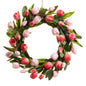 22” Round - Shades of Pink Tulip Wreath